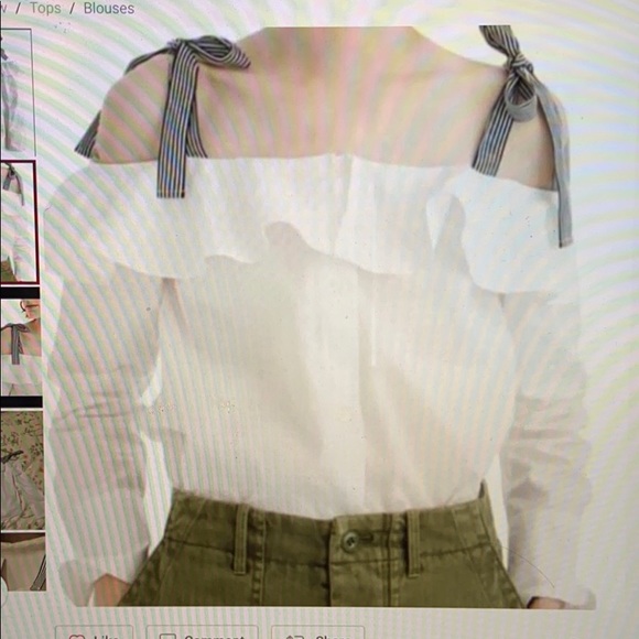 J Crew off the shoulder top - Picture 2 of 7